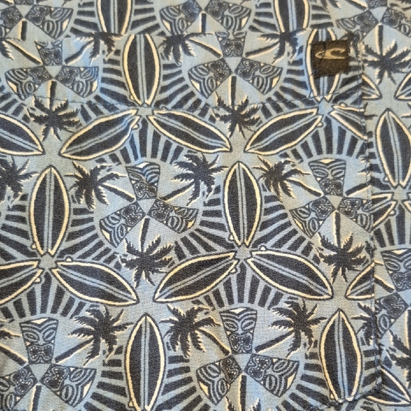 O'Neill Short Sleeve Classic Fit Button Down Mens Shirt w Geometric Pattern - Picture 3 of 11